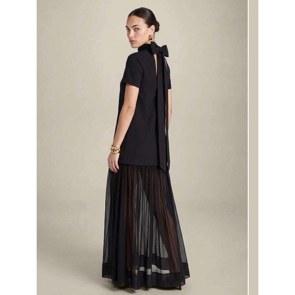 $297 New O.P.T black Elowen cotton dress sz M - Picture 2 of 11